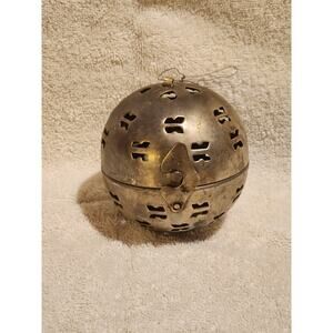Vintage Silverplate Friendship Ball Potpourri Holder Christmas Tree Ornament